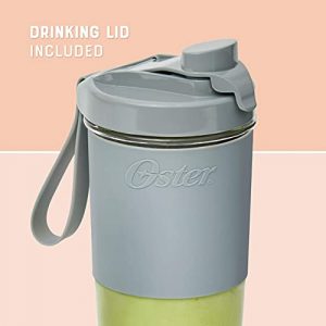 Oster Blend Active Portable Blender with Drinking Lid, USB Chargeable Personal Blender, Gray (Renewed)
