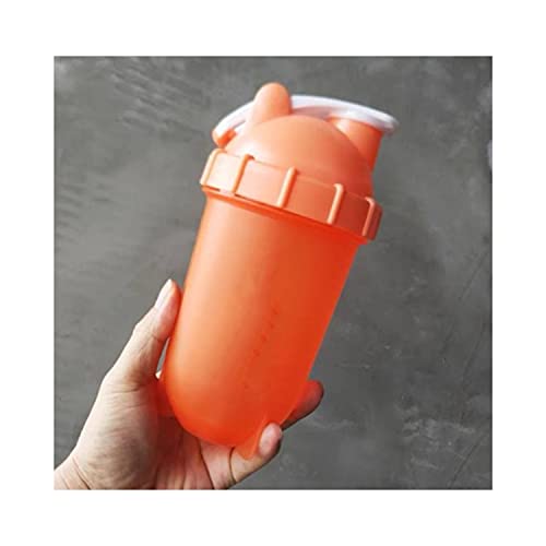 Shaker Bottle for Protein Powder Mixed w. Stainless Whisk Ball & BPA free, Shaker Bottle for Protein Mixes BPA-Free,Smoothie Mixer Water Cups-22Oz Water Bottle for Pre Work Out,White Top/Orange Body