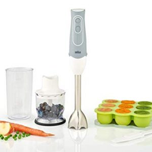Braun MultiQuick 5 Maker and Hand Blender Patented Technology - Powerful 350 Watt - Dual Speed - Includes Beaker, Whisk, 2-Cup Chopper, Silicon Baby Food Freezer Tray, Spatula