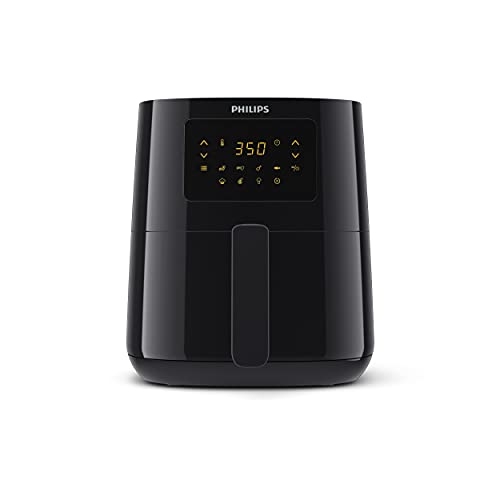 Philips Essential Airfryer Compact 1.8lb/4.1L Capacity Digital Airfryer with Rapid Air Technology, Easy Clean Basket, Black- HD9252/91