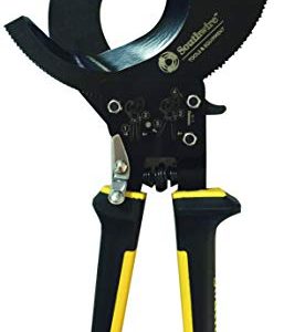 Southwire 58277740 Tools & Equipment CCPR400 Heavy Duty Compact Ratcheting Cable Cutters with Comfort Grip Handles, Easy to Use Quick- Release Lever, Steel Blades, 750 kcmil CU/1000 kcmil AL