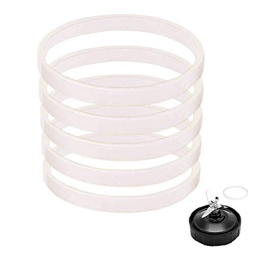 5 Pack Rubber Gaskets Replacement Seal White O-Ring for Nutri Ninja Blender Replacement for Ninja Auto-iQ Pro Extractor CT680 BL456-30 BL480 BL681A BL682 BL640(3.94 inch Gaskets)