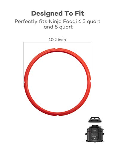 SiCheer Sealing Ring Silicone Gasket Accessories Compatible with Ninja Foodi 6.5 Quart and 8 Quart Rubber Sealer Replacement for Pressure Cooker and Air Fryer, Pack of 3, Sealing Ring-Ninja Foodi