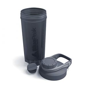 BluePeak Protein Shaker Bottle 28-Ounce, 3-Pack with Twist Cap. BPA Free, Shaker Balls Included (Purple-Red-Gray)