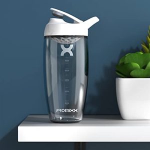 PROMiXX Shaker Bottle - Premium Protein Shaker Cup for Protein Mixes and Supplement Shakes - Easy Clean, Durable Cup (24oz, Arctic White)