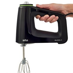 Braun Electric Hand Mixer, 9-Speed, 350W, Lightweight with Soft-Grip Anti-Slip Handle, Includes Accessories to Beat & Whisk (Multi-Whisk) and Dough Hooks to Knead + Storage Bag, MultiMix 5, HM5100