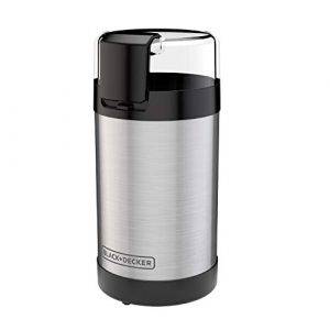 BLACK+DECKER Coffee Grinder One Touch Push-Button Control, 2/3 Cup Bean Capacity, Stainless Steel