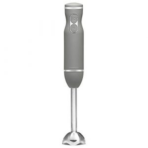 Chefman Immersion Stick Hand Blender with Stainless Steel Blades, Powerful Electric Ice Crushing 2-Speed Control Handheld Food Mixer, Purees, Smoothies, Shakes, Sauces & Soups, Grey