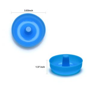 Silicone Donut Mold for Baking Cupcake,12 Pieces Nonstick Flexible Mini Round Doughnut Muffin Cups Shape Color Red & Blue by Jell-Cell