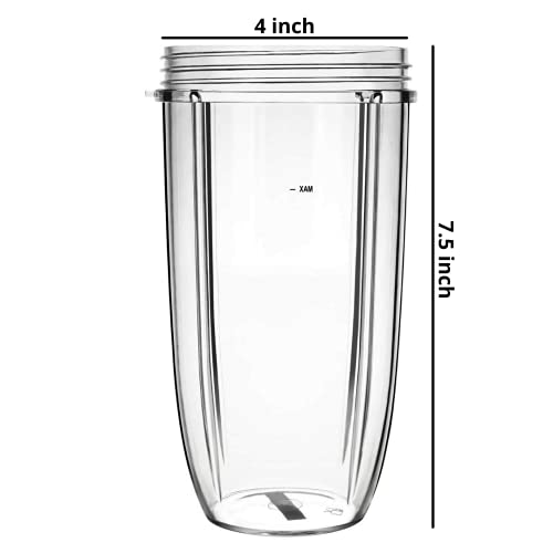 32oz Cup and Extractor Blade Replacement for Nutribullet Blender 32oz Cup and Blade Portable Highspeed Blender Food Processor Nutri Blender 600W/900W