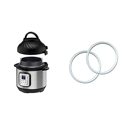 Instant Pot Duo Crisp Pressure Cooker 11 in 1, 8 Qt with Air Fryer, Roast, Bake, Dehydrate and more & Genuine Instant Pot Sealing Ring 2 Pack Clear 8 Quart