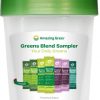 Amazing Grass Greens Blend Sampler: Super Greens Powder with Spirulina, Chlorella & Beet Root, Digestive Enzymes, Prebiotics & Probiotics, 7 Single Serve Packets + Shaker Bottle