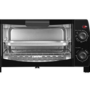 COMFEE' Toaster Oven Countertop, 4-Slice, Compact Size, Easy to Control with Timer-Bake-Broil-Toast Setting, 1000W, Black (CFO-BB101)