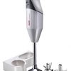 Bamix G200 Gastro Pro-2 Professional Immersion Hand Blender – White – 4 Stainless Steel Blades – Aerating, Blending, Chopping, and Slicing Blades – Includes Wall Bracket