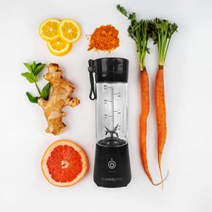 Portable Blender for Shakes and Smoothies – Rechargeable 15.5-Oz Fusion Blender & Portable Juicer Comes with Carry Strap, USB Cable, 2 Reusable Straws, 1 Straw Cleaner & 1 Bottle Cleaner, (Obsidian Black)