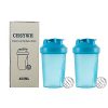 2PCS 400 ML Classic Loop Top Shaker Bottle, Protein Blender Cup with Stirring Ball, Multi-Function water bottle for sports & outdoor (Blue)