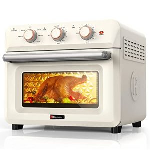 Hauswirt 26.5Qt Countertop Convection Oven, XL Air Fryer 12-Slice Toaster Reheat Bake Rotisserie Broil Dehydrate 6-in-1 Combo, 1200 Watts, Non-Stick, Stainless Steel, Online Recipe Booklet
