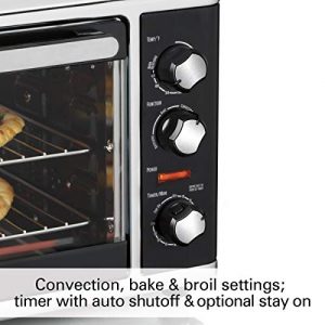 Hamilton Beach Countertop Convection Oven with Rotisserie, Bake Pans & Broiler Rack, Extra-Large Capacity, Black (31105D)