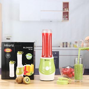 Small Blender for Shakes and Smoothies,imurz Smoothie Blender for Fruit Vegetables Drinks, 300W Powerful Personal Blender with 2 Tritan BPA-Free 20Oz Travel Bottles