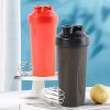 IMBUE 2 Piece Protein Shaker Bottle Pack 20oz With Wire Whisk Ball (Back + Red)