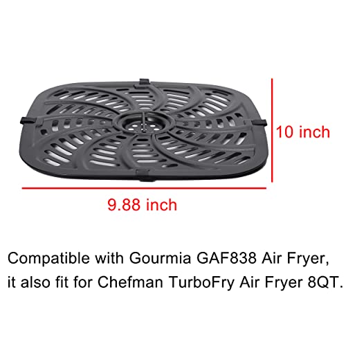 Air Fryer Replacement Grill Pan for Gourmia 8QT Digital Air Fryer GAF838,Air Fryer Grill Pan Replacement Parts for Chefman TurboFry Air Fryer 8QT,Nonstick Coating Air Fryer Crisper Plate