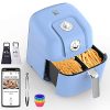 OHHO Retro Design 8QT Air Fryer, Oil Free, Multi Preset Functions for Air Fry, Temperature Control, Auto Shut Off, Dishwasher Safe, and 200+ Digital Recipe (Retro Blue)