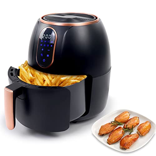 Air Fryer 4 QT Electric Hot Oven Oilless Cooker Rotisserie Dehydrator 8 Presets Family Small Air Fryer Nonstick Basket LED Touch Screen Temperature Control 1500W for Birthday Family Party