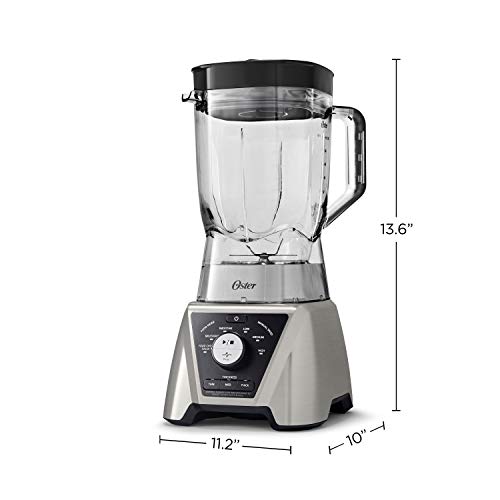 Oster BLSTTS-CB2-000 Pro Blender with Texture Select Settings, 2 Blend-N-Go Cups and Tritan Jar, 64 Ounces, Brushed Nickel
