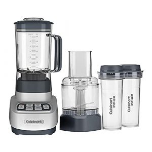 Cuisinart BFP-650 Blender/Food Processor with Straight/Curved Straws (8-Pack), 4 Travel Cups and Recipe Book Bundle (4 Items)
