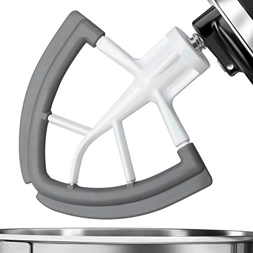 Flex Edge Beater For Kitchenaid,Kitchen Aid Mixer Accessory,Kitchen Aid Attachments For Mixer,Fits Tilt-Head Stand Mixer Bowls For 4.5-5 Quart Bowls,Beater With Silicone Edges,White