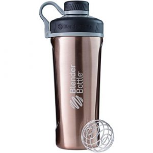 BlenderBottle Radian Shaker Cup Insulated Stainless Steel Water Bottle with Wire Whisk, 26-Ounce, Copper