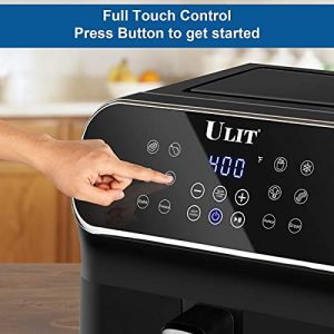 Air Fryer, Air Fryers ULIT 6 Quart, Airfryer Toaster Oven, Digital Touch Screen with 11 Cooking Functions, Preheat Remind, Non-Stick Basket, Black