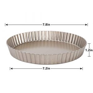 Esjay Tart Pan, 7 Inch Removable Loose Bottom Quiche Pan, Compatible with Instant Pot 6,8Qt, Ninja Foodi 6.5, 8Qt (Champagne Gold)