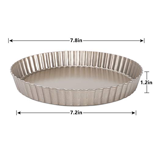 Esjay Tart Pan, 7 Inch Removable Loose Bottom Quiche Pan, Compatible with Instant Pot 6,8Qt, Ninja Foodi 6.5, 8Qt (Champagne Gold)