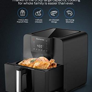 Elechomes Air Fryer, 6.3 QT Large Air Fryer Oven with 120 Recipes, Digital Hot Oven Cooker, Electric Oilless Cooker, One Touch Screen with 6 Cooking Function, ETL Listed
