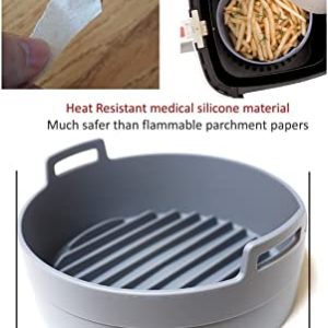 Air Fryer Silicone Pot - Food Safe Reusable Air fryers Oven Accessories - Replacement of Parchment Paper Liners-No More Cleaning Basket After Using The Air Fryer (7.5 inch)