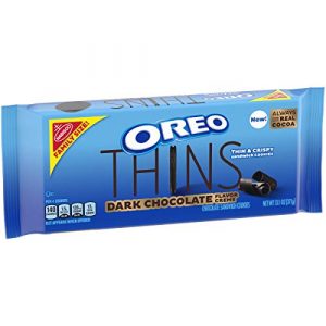 OREO Thins Dark Chocolate Flavored Creme Sandwich Cookies, Family Size, 13.1 oz