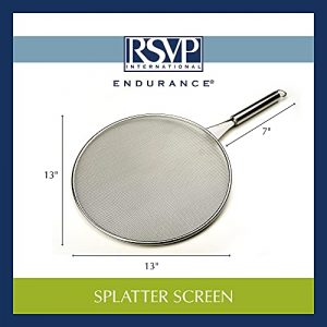 RSVP International Splatter Screen, One Size - Fine Mesh Stainless Steel, 13
