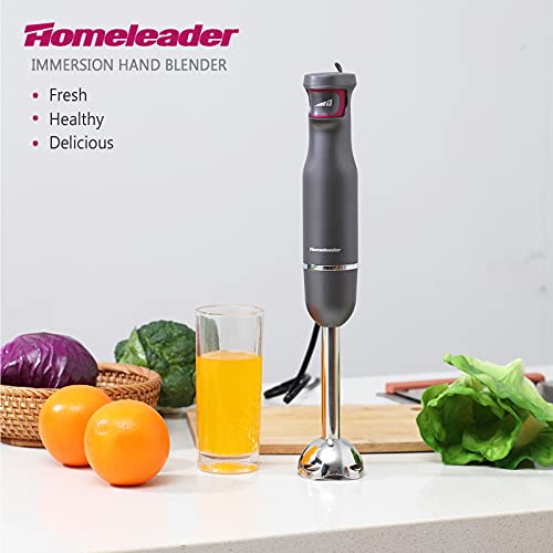 Immersion Blender Handheld, 500W Portable Hand Blender, Smart Pressure Speed Control, Easy Control Grip Stick Mixer Perfect for Smoothies, Baby Food & Soup, Gray