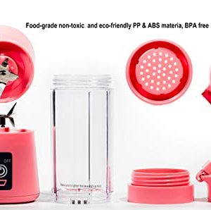 Portable Blender,Personal Size Blender Juicer Cup,Smoothies and Shakes Blender,Handheld Fruit Machine,Ice Blender Mixer Home (pink)