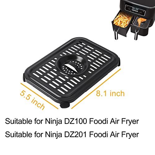 Air Fryer Crisper Plate For Ninja DZ201 Foodi Air Fryer,2 Pcs Replacement Grill Pan for Ninja DZ100 Foodi Air Fryer,Air Fryer Replacement Parts,Air Fryer Grill Plate,Air Fryer Accessories