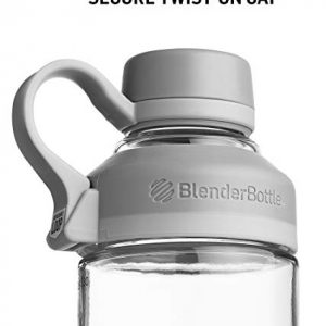 BlenderBottle Mantra Glass Shaker Bottle, 20-Ounce, Black