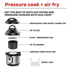 Instant Pot Duo Crisp XL 8Qt 11-in-1 Air Fryer & Electric Pressure Cooker Combo with Multicooker Lid that Air Fries, Roasts, Steams, Slow Cooks, Sautés, Dehydrates & More, Free App With 1300 Recipes