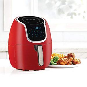 PowerXL Air Fryer Vortex - Multi Cooker with Roast, Bake, Food Dehydrator, Reheat Non Stick Coated Basket, Cookbook (5 QT, Red)