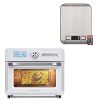 Crownful Digital Food Scales and 19 Quart Air Fryer Toaster Oven Convection Roaster with Rotisserie & Dehydrator, 10-in-1 Countertop Oven, Original Recipe and 8 Accessories Included