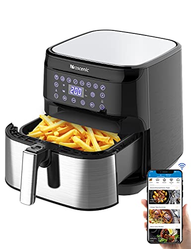 Proscenic T21 Air Fryer, XL 5.8 QT for Home, 1700W Smart Electric Airfryer Oilless Roasting Preheat Keep Warm, Multi Functions Digital Touchscreen, Alexa WiFi APP Control Online Recipes Easy Cook