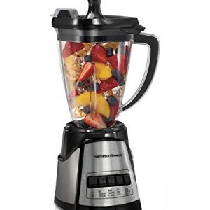 Hamilton Beach MultiBlend Blender & Food Chopper with 4 Functions for Dicing, Grinding, Shakes and Smoothies, 48oz Tritan Jar and 24oz Vegetable Dicer Attachment, Black (58159)