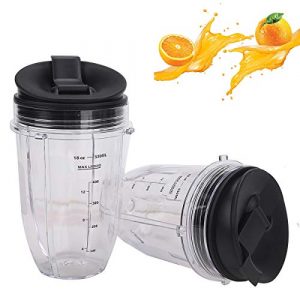 2 Pack 18 OZ Replacement Blender Cups with Sip N Seal Flip Lids Compatible with Nutri Ninja BL480 BL481 BL482 BL490 BL640 BL680 Auto-iQ 1000w Series and Duo Blenders