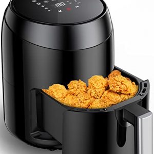 Air Fryer 4.5 Quart Small Air Fryers with 10-in-1 One-touch Program, Non-stick Basket, Dishwasher Safe, Auto Shut-Off, Compact Air Fryer for 2-3 people, Black