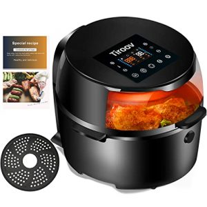 Tiroov Large Air Fryer XL, 7.8 Quart Electric Hot Air Fryer Oven Oilless Cooker with Viewable Window, 10-in-1 LED Digital Touch Screen Air Fryers, Airfryer with Thaw/24h Booking Function(36 Recipes)
